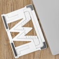 Miniatyrbillede 3 af 4: Laptop Holder Stærk Bæreevne Effektiv Varmeafledning Foldbart Skrivebord Notebook Holder Stand Kompatibel Kontor La