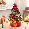 Miniatyrbilde 1 av 5: 60cm DIY Juletre God Jul Dekorasjoner Til Hjemmet 2023 Julepynt Xmas Navidad Gaver Julenissen Nyttårstre redgold 60CM