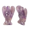 Miniatyrbillede 2 af 5: Faux Krystal Engel Figur Udskåret Fred Helbredende Lomme Engel Statue Sten til Hjemme Meditation Lilla