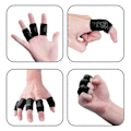 Miniatyrbillede 5 af 5: 10-pak fingerspidser, tommelfinger skinne til fingerstøtte, åndbar elastisk finger tape, kompressionsbeskyttelse (sort)