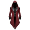 Pikkukuva 2 / 2: Uusi vuoden 2023 keskiaikainen Assassin's Creed -pelin cosplay-asu Edward, katumuoti hupullinen takki, päällysvaate, Halloween-juhla-asu Red L
