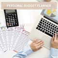 Miniatyrbillede 3 af 5: A6 Budget Organizer Binder Kontantkuvert, 60 stk. Udgifts Tracker Budgetark 6 stk. Lynlås Kontantpose