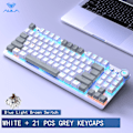 Pikkukuva 1 / 5: F3001 Langaton 2.4G Bluetooth Langallinen Kolmitoiminen Näppäimistö Mekaaninen Peli Toimisto Langaton Taustavalaistu 87-Näppäimen Näppäimistö White G Brown switch