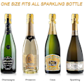 Miniatyrbillede 3 af 5: Champagne Prop i Rustfrit Stål Korkforsegler til Mousserende Vin Spildfri Ingen Spild (2 Pak, Guld)