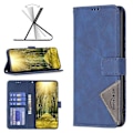 Miniatyrbillede 4 af 5: BINFEN COLOR BF05 Kompatibel med Huawei Mate 60 Pro / Mate 60 Pro+ Wallet Præget Læder Telefon Cover Stativ Blue