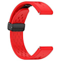 Miniatyrbillede 1 af 5: Kompatibel med Garmin Tactix 7 Pro / Fenix 7X / Fenix 7X Solar Silikone Urrem 26mm Åndbar Urrem med Foldespænde Red