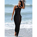 Miniatyrbillede 4 af 5: Dame Strand Batik Lang Sarong Badedragt Cover Up Wrap Pareo Med Kvaster Sort 1 stk. Ha