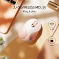Miniatyrbillede 2 af 5: Trådløs Mus Pink, 2.4G USB Genopladelig Trådløs Mus Stille Klik, Sød Bærbar Ergonomisk Trådløs Computermus til Laptop Mac MacBook
