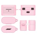 Sony WF-1000XM6 Silikonfodral 360 Skydd Exakta Utskärningar Vattentät Karbinhake pink