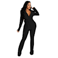 Miniatyrbillede 1 af 3: Suit Dame Jakkesæt 2 Dele Sæt Dame Buksesæt Kontortøj Kvinde Business Casual Kvindelige Outfits To Dele Sæt black M