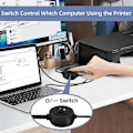 Miniatyrbillede 5 af 5: 2 i 1 Printerkabel USB A til B Han til Han Printerkabel til Printer Splitter til To Computere B