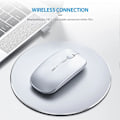 Miniatyrbilde 4 av 5: Bluetooth-mus, Trippelmodus Oppladbar Stille Bluetooth Trådløs Mus (BT 5.0/4.0 + 2.4G Trådløs), 1600 DPI Bærbar Mus for Mac, Datamaskin, PC,