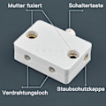 Miniatyrbild 5 av 5: Automatisk strömbrytare för skåpdörr, momentana kontaktbrytare, 6-pack, skåpdörrar, skåpbrytare, vit