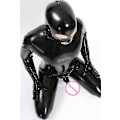 Pikkukuva 4 / 4: Miesten tiukka tekonahkainen body clubwear naamiaisasu vanki cosplay -asu, musta L