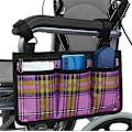 Miniatyrbillede 3 af 5: Kørestolstaske, Kørestolstaske, Kørestolssidetaske til armlæn med refleksstribe til rollatorer, el-scootere, rollator tilbehør (Mesh)