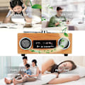Miniatyrbild 5 av 5: Trådlös Retro Högtalare i Trä Radio Subwoofer Hemmastudio Bluetooth Musikcenter Stöd USB/