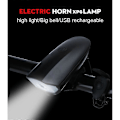 Miniatyrbillede 2 af 5: Cykellygte med elektrisk horn (rød)