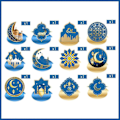 Pikkukuva 5 / 5: Eid Ramadan -teemajuhlien spiraaliriipus, kuun ja tähden koristelu, kakkulippu Ramadan-juhlatarvikkeisiin