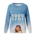 Miniatyrbillede 1 af 2: Born Pretty Taylor Swift Print Sweatshirt Swiftie Koncert T-shirt Crew Neck Langærmet Pullover Toppe XL