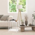 Miniatyrbillede 4 af 5: Akryl Sofabord Firkantet Sidebord Accentbord Sofa Natbord Klart Dobbelt Lag Snack Te S