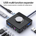 Miniatyrbilde 3 av 5: USB Eksternt Lydkort 3.5mm Jack Volumjusterbar Nettbrett Datamaskin Mikrofon Telefon Ekstern Stereo Lydadapter
