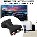 Miniatyrbillede 4 af 4: Video Audio Converter Adapter HDMI til 3 RCA Adapter Bærbar HDMI til AV Rød Hvid Gul HDMI til AV Converter HD HDMI til AV Converter Datakabel (1 stk)