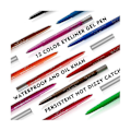 Miniatyrbild 5 av 5: Vattentät Regnbåge Färgglad Flytande Eyeliner Penna Vit Rosa 12 Färger Eyeliner Penna Långvarig