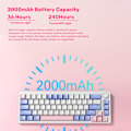 Miniatyrbillede 5 af 5: ZA68 Trådløst Mekanisk Gaming Tastatur 2.4G Bluetooth TYPE-C Kablet 3 Tilstande Hot Swap RGB Baggrundslys 68 Taster Green Three modes