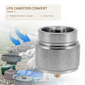 Miniatyrbillede 3 af 5: Camping Komfur Adapter 1LB Propan Lille Tank Input og en Lindal Ventil EN417 Output Udendørs Cylinder