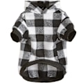 Miniatyrbilde 1 av 5: Rutete Hundehettegenser Kjæledyr Fleece Genser Hettejakke Varm Myk Black-White M