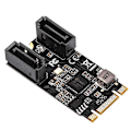 Miniatyrbilde 1 av 5: M2 PCIE NVMe SATA6G 2 Port SATA III 6Gb/S M.2 22X42 M Key og B Key Kontroller Adapterkort JMB582