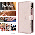 Miniatyrbild 5 av 5: BF Style-19 Kompatibelt För Oppo A74 / A93 / A54 5G Ficka med Dragkedja PU Läder Telefonfodral Plånbok Ställ Skydd PinkGold