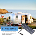 Miniatyrbillede 5 af 5: 12V 60W Solpaneler Oplader Bil Motorcykel Løbehjul Bærbar Solpanel Biloplader Batteri Ef