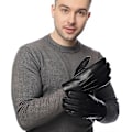 Miniatyrbillede 2 af 4: Ægte læderhandsker til mænd. Premium vinterhandsker med cashmereforing S-l L