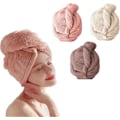 Miniatyrbillede 1 af 5: 3 Stk. Hårhåndklæde, Mikrofiber Hårtørringshåndklæder, Hurtigtørrende Turban Håndklæder, Super Absorberende Hårtørringshætte, Hårbadehåndklæde til Kvinder
