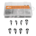 Miniatyrbild 1 av 5: 80 st Fiske Spö Topp Reparationssats Rostfritt Stål Keramisk Ring Guide Tips Spö Guide Ersättningsspets