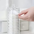 Miniatyrbillede 3 af 4: Kosmetik Vatrondel Holder, Transparent Diamantmønster Vatrondel Opbevaringsboks Container Display