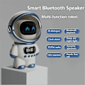 Miniatyrbild 3 av 5: Smart Astronaut Bluetooth-högtalare Portabel Stereo Ai Interaktivt Ljud Med Väckarklocka Stöd Tf/fm Bordsklocka Rosa