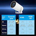 Miniatyrbild 2 av 5: HY300 PRO Projektor 4K Android 11 Dual Wifi6 Allwinner H713 BT5.0 1280x720 Hemmabio Utomhus Proj