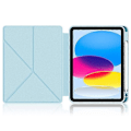 Miniatyrbillede 2 af 5: Kompatibel med iPad 10.9 (2022) / iPad 10. generation Origami Stand PU Læder Tablet Case Auto Vågn/Sov Pen Slot Beskyttelsescover Azure