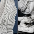 Miniatyrbillede 4 af 5: Hvide Engle Harpiks Keruber Statue Figur, Yndig Engel Skulptur Mindestatue Indendørs Hjem Dec