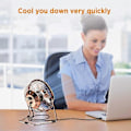 Miniatyrbild 5 av 5: [ Liten Tyst Kraftfull Metallfläkt ] USB-driven Portabel Fläkt, Starkt Luftflöde & 360° Rotation Personlig Bordsfläkt för Hemmakontor