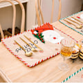 Miniatyrbillede 2 af 5: Julepynt Forsyninger Gammel Mand Broderi Dækkeservietter Spisebord Pynt Isolering Pad Tabl