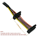 Pikkukuva 2 / 5: HDD SATA Virtajohto Oikeakulmainen SATA 15 Pin X2 - Mini 6 Pin ATX Adapteri 3653 3650 -sarjan Comp-laitteille