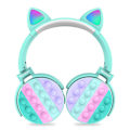 Pikkukuva 1 / 5: Bluetooth On-ear -kuulokkeet Pop-kuplilla, Silikoni Pop Fidget Lelu Sininen