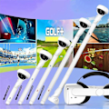 Pikkukuva 1 / 5: VR-ohjainadapteri 2 kahvan pidennysosalle, pitkät varret Quest 2 VR-golfvarusteille, valkoinen