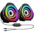 Miniatyrbillede 1 af 5: Computerhøjttalere PC Desktop Laptop Højttalere RGB Lys USB Drevet Volumenkontrol til PC/Laptops/De