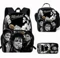 Michael Jackson Skolryggsäck Bokväska Isolerad Lunchväska Pennfodral Set Present Style 4