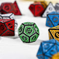 Miniatyrbillede 5 af 5: Gult 7-delt Akryl Polyhedral Terningesæt til DND TRPG Bordspil D4-D20