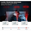 Miniatyrbild 4 av 5: Digital Väckarklocka, Projektionsväckarklocka Digital Väckarklocka Projektionsväckarklocka, 4 Ljusstyrkor, 9 Min Snooze, 2 Larmljud, för Sovrum, Kontor